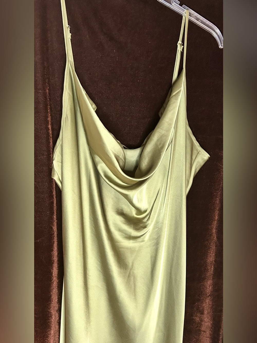 SHEIN Sage Green Satin Slip Dress - Picture 2 of 4